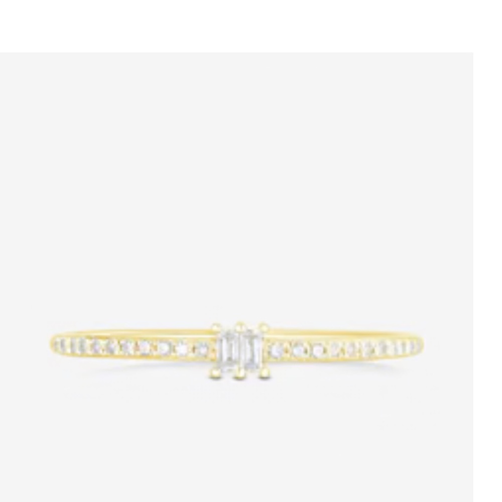Ring Concierge Baguette + Pave Diamond 14K Yellow Gold Ring Size 7